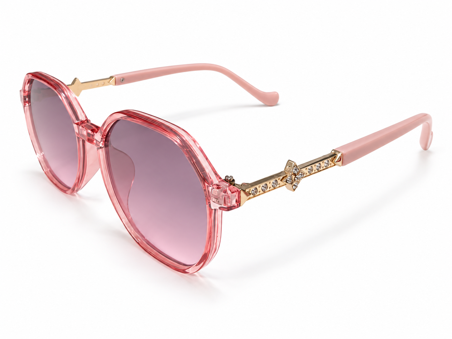 Lentes de Sol Rosados con Detalles Dorados - Imagen 2