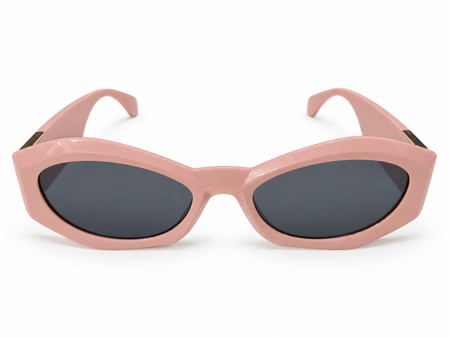 Lentes de Sol Rosados con Detalle Dorado