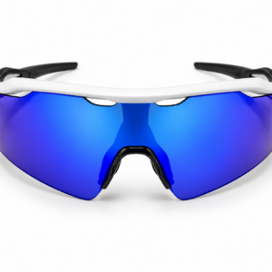 Lentes Deportivos Blancos con Visor Azul Espejado