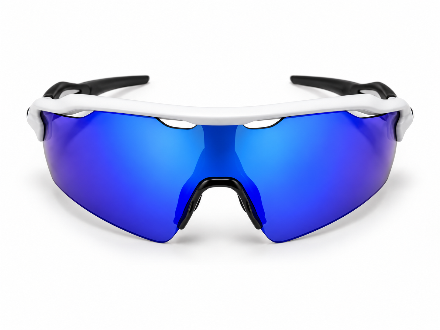 Lentes Deportivos Blancos con Visor Azul Espejado