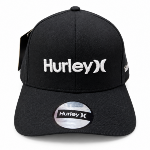 Gorra Hurley Negra con Logo Bordado Blanco