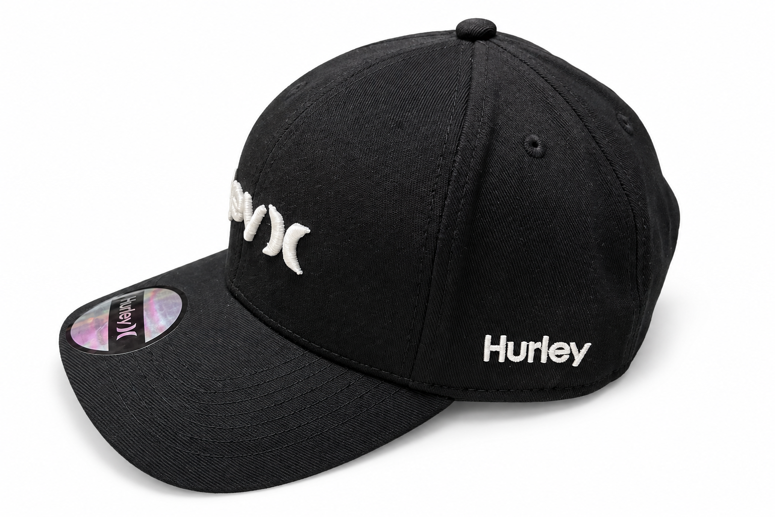 Gorra Hurley Negra con Logo Bordado Blanco - Imagen 2