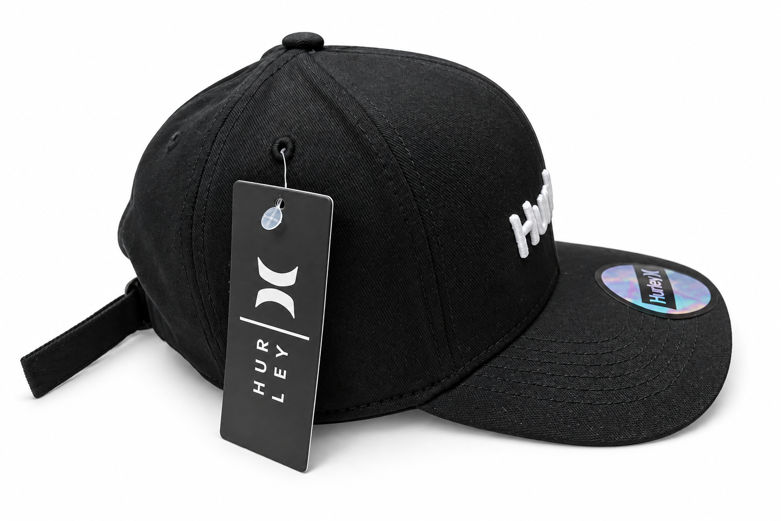 Gorra Hurley Negra con Logo Bordado Blanco - Imagen 3