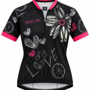 Jersey de Ciclismo para Mujer Love My Bike – Negro y Fucsia