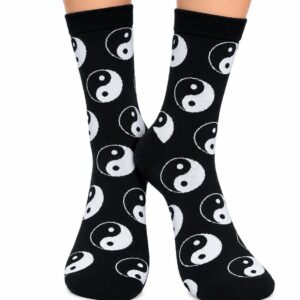 Medias Largas Yin Yang – Blanco y Negro