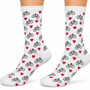 Medias Largas Bicicletas y Corazones – Blanco