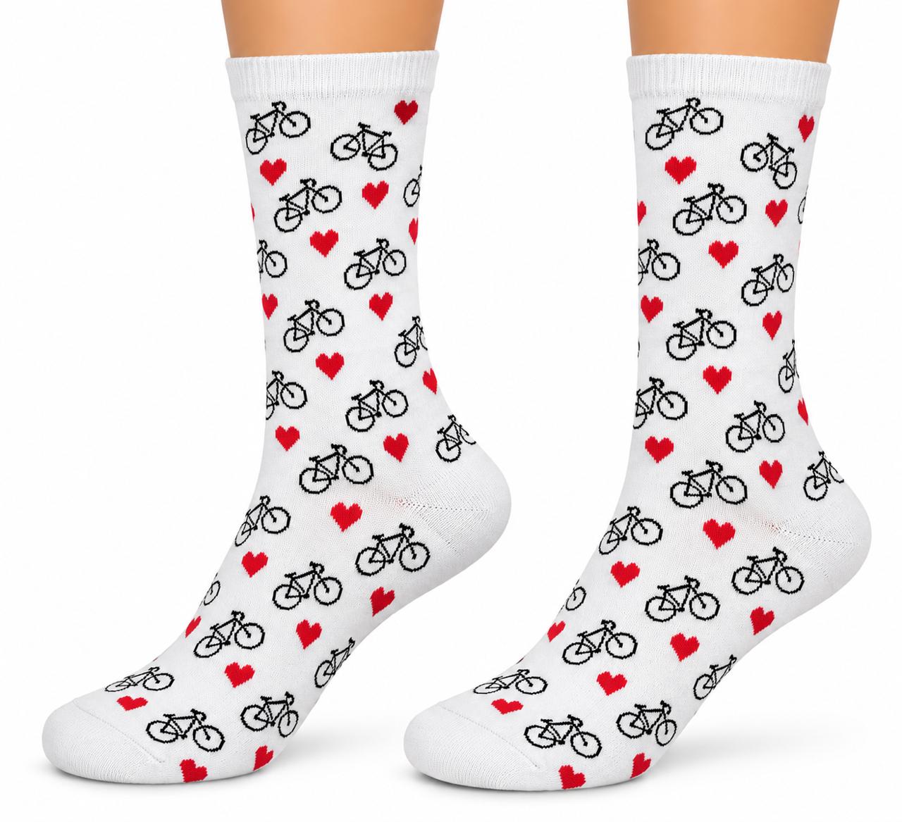 Medias Largas Bicicletas y Corazones – Blanco