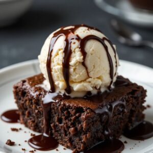 Brownie con helado
