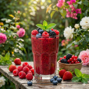 Jugo de frutos rojos