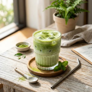 Iced matcha latte