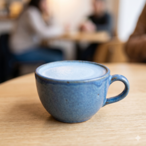 Blue matcha latte